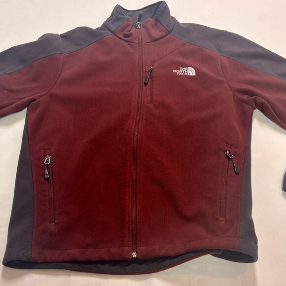 ~~North Face Sweater Mens Medium Long Sleeve Full Zip BURGUNDY Pockets..VGUC!!! - Picture 1 of 6